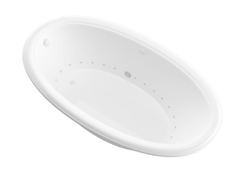 Atlantis Whirlpool 4270PAL Petite 42  x 70  Oval Air Bathtub with Left Side Drain and Marine Grade Acrylic in Glossy Smooth White