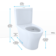 TOTO CST446CEMGN#01 Aquia IV Two-Piece Elongated Dual Flush 1.28 and 0.9 GPF Skirted Toilet with CEFIONTECT, Cotton White - view 2