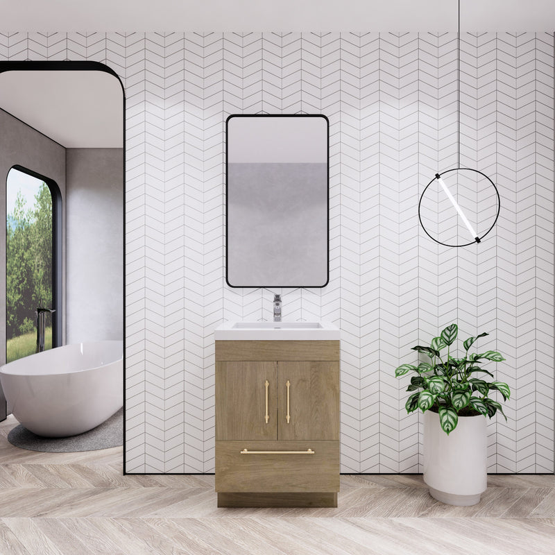 Moreno Bath ELSA24FS Elsa 24" Freestanding Vanity With Reinforced Acrylic Sink Top