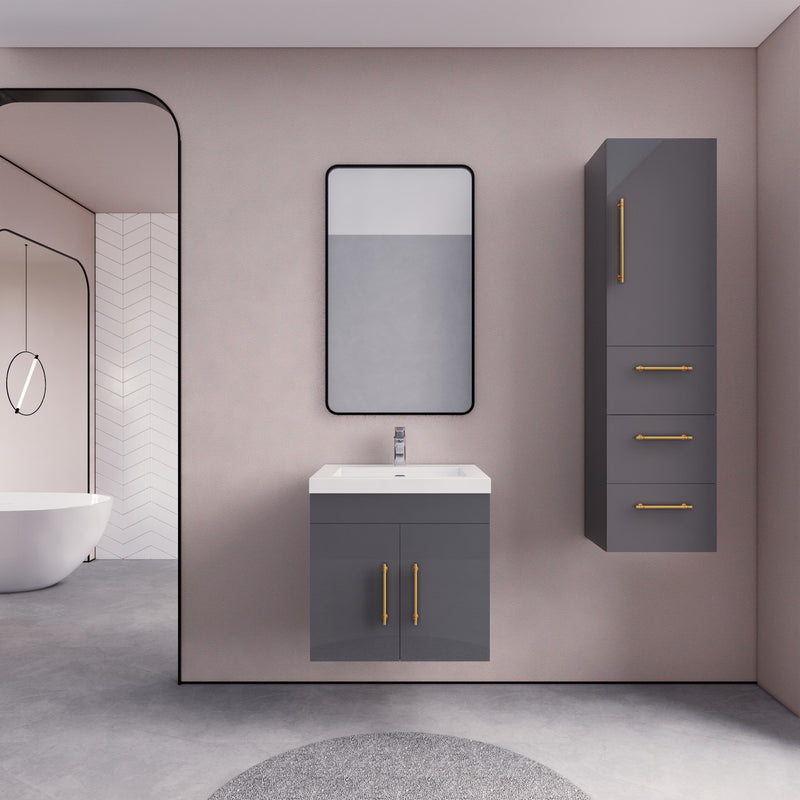Moreno Bath ELSA24WH Elsa 24" Floating Bathroom Vanity with Reinforced Acrylic Sink Top