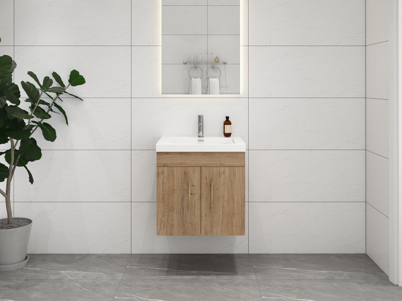 Moreno Bath ELSA24WH Elsa 24" Floating Bathroom Vanity with Reinforced Acrylic Sink Top