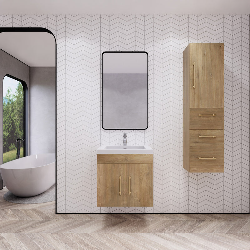 Moreno Bath ELSA24WH Elsa 24" Floating Bathroom Vanity with Reinforced Acrylic Sink Top