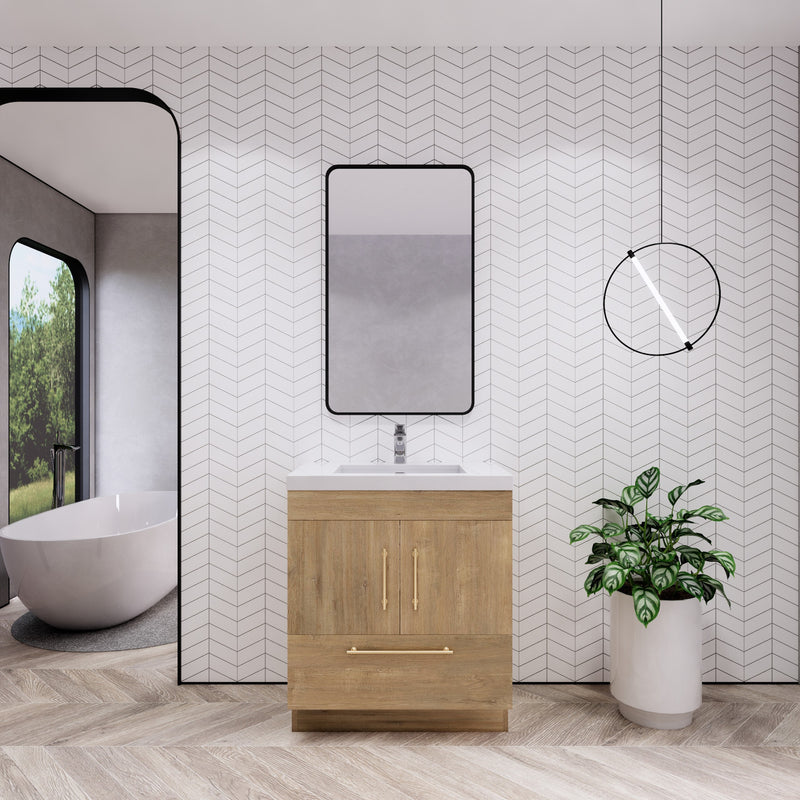 Moreno Bath ELSA30FS Elsa 30" Freestanding Vanity With Reinforced Acrylic Sink Top