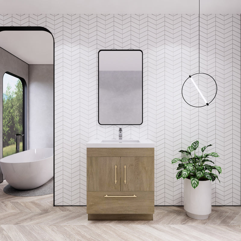 Moreno Bath ELSA30FS Elsa 30" Freestanding Vanity With Reinforced Acrylic Sink Top