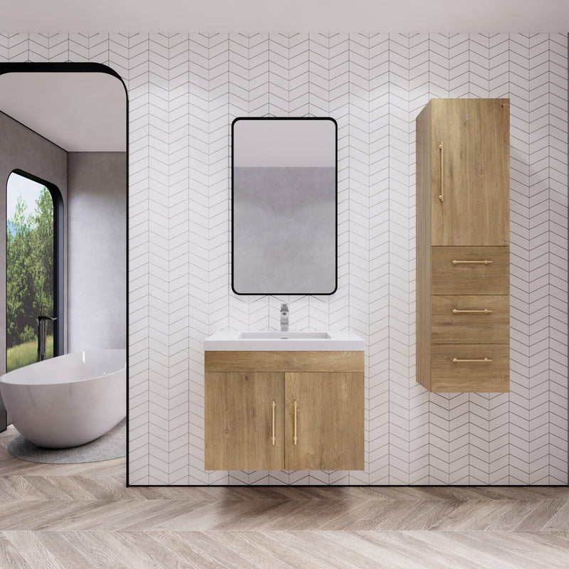 Moreno Bath ELSA30WH Elsa 30" Floating Bathroom Vanity With Reinforced Acrylic Sink Top