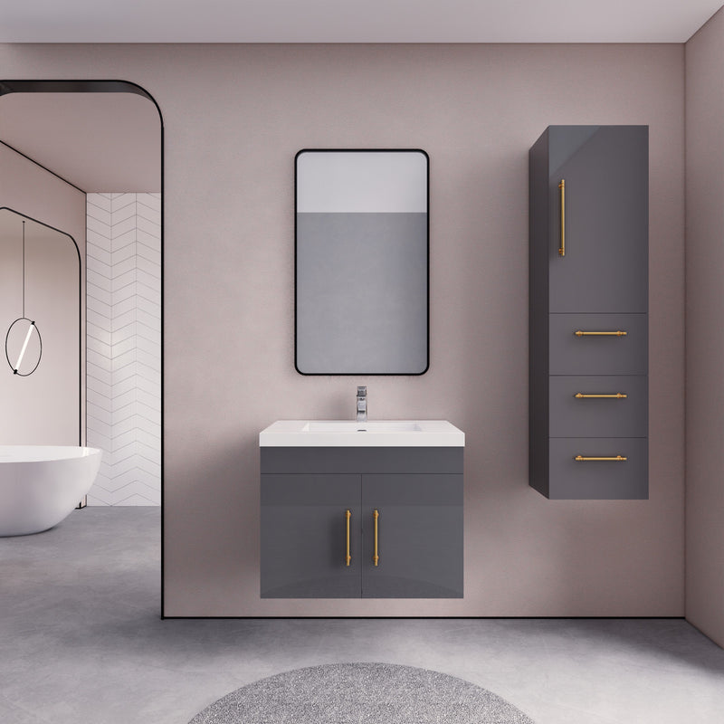 Moreno Bath ELSA30WH Elsa 30" Floating Bathroom Vanity With Reinforced Acrylic Sink Top