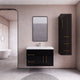 Moreno Bath ELSA36LWH Elsa 36" Floating Bathroom Vanity With Reinforced Acrylic Sink Top (Left Side Drawers)