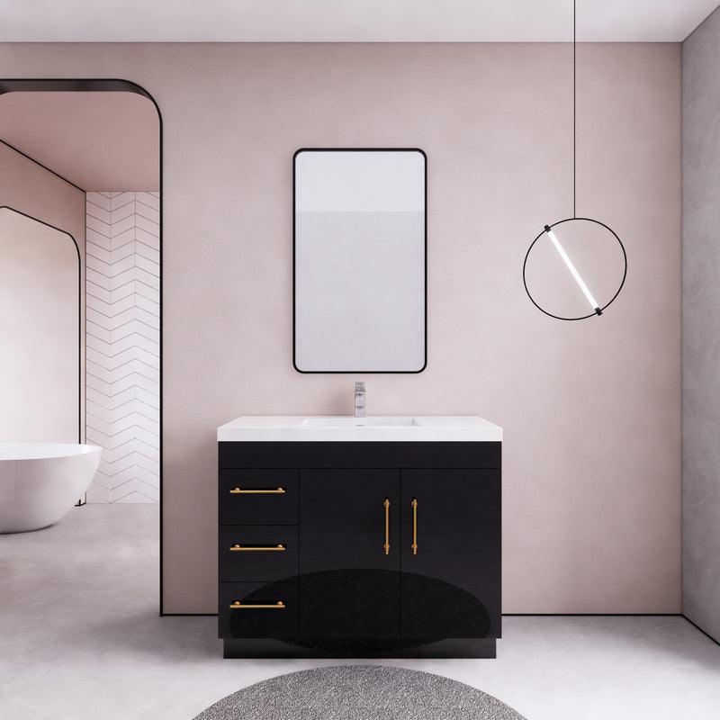 Moreno Bath ELSA42LFS Elsa 42" Freestanding Vanity With Reinforced Acrylic Sink Top (Left Side Drawers)