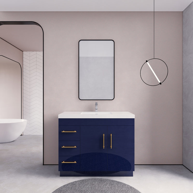 Moreno Bath ELSA42LFS Elsa 42" Freestanding Vanity With Reinforced Acrylic Sink Top (Left Side Drawers)