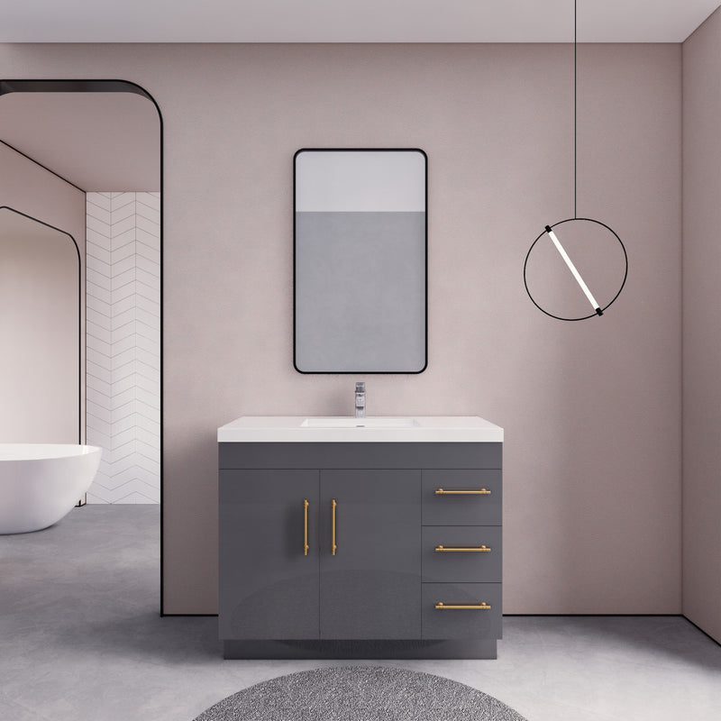 Moreno Bath ELSA42RFS Elsa 42" Freestanding Vanity With Reinforced Acrylic Sink Top (Right Side Drawers)