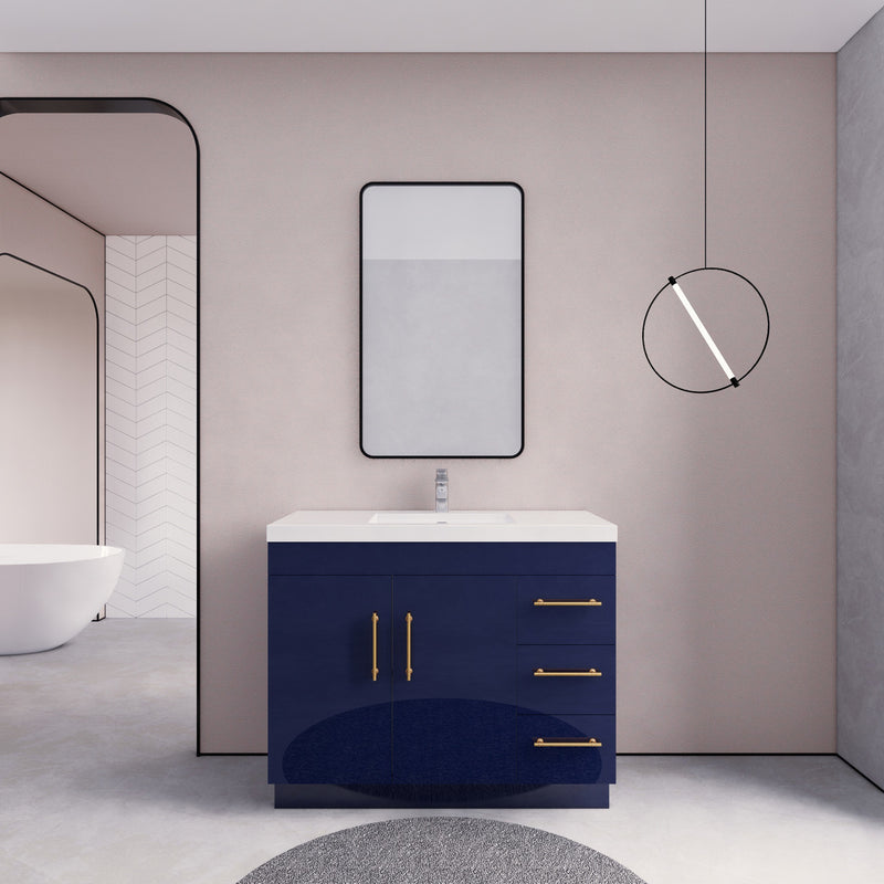 Moreno Bath ELSA42RFS Elsa 42" Freestanding Vanity With Reinforced Acrylic Sink Top (Right Side Drawers)