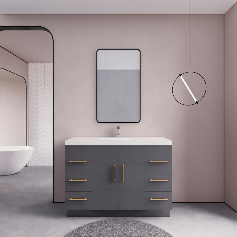 Moreno Bath ELSA48FS Elsa 48" Freestanding Vanity With Reinforced Acrylic Single Sink Top