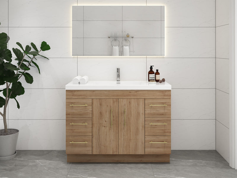 Moreno Bath ELSA48FS Elsa 48" Freestanding Vanity With Reinforced Acrylic Single Sink Top