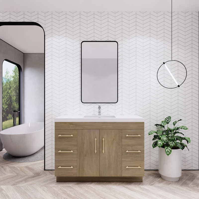 Moreno Bath ELSA48FS Elsa 48" Freestanding Vanity With Reinforced Acrylic Single Sink Top