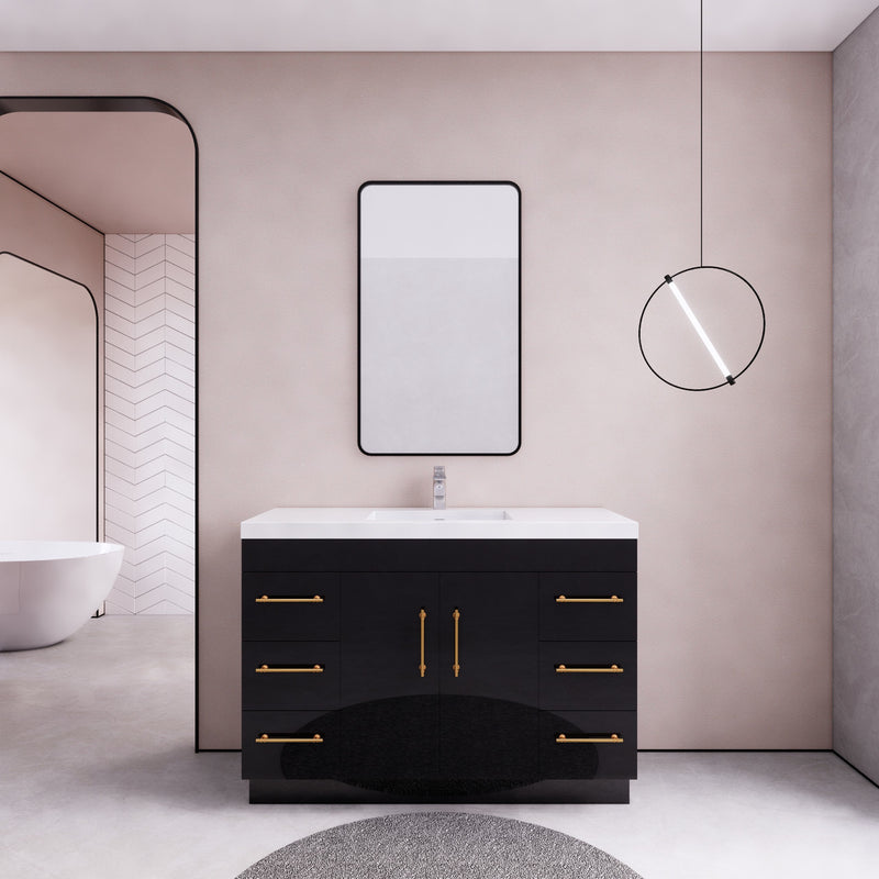 Moreno Bath ELSA48FS Elsa 48" Freestanding Vanity With Reinforced Acrylic Single Sink Top