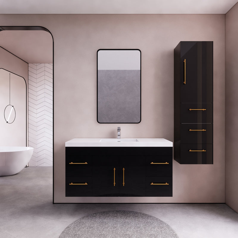 Moreno Bath ELSA48WH Elsa 48" Floating Bathroom Vanity With Reinforced Acrylic Single Sink Top