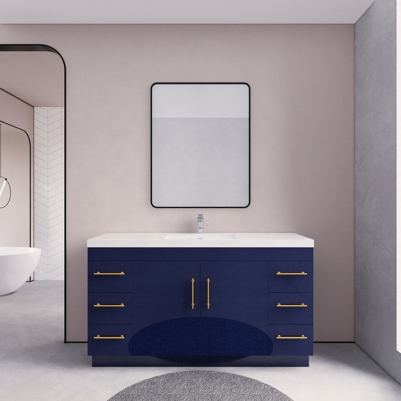 Moreno Bath ELSA60SFS Elsa 60" Freestanding Vanity With Reinforced Acrylic Single Sink Top