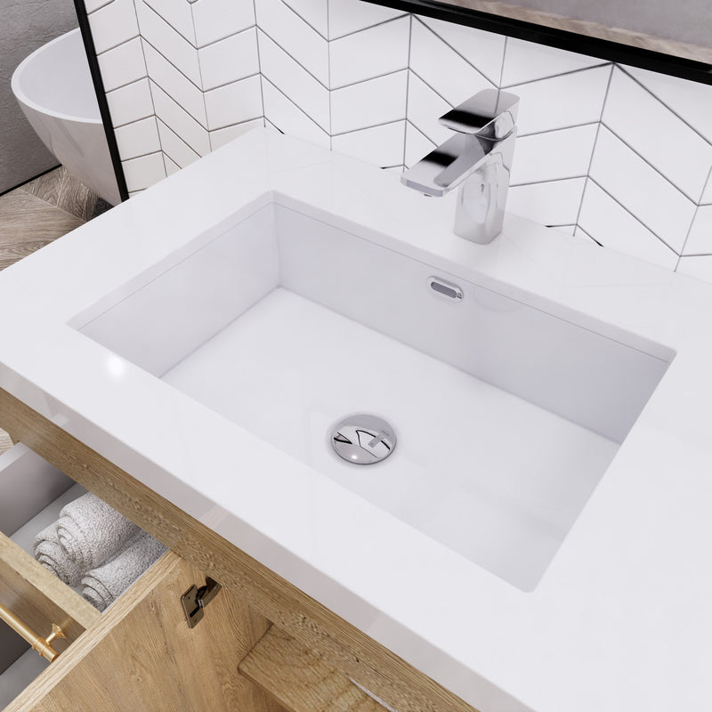 Moreno Bath ELSA60SLFS Elsa 60" Freestanding Vanity with Reinforced Acrylic Single Sink Top (Left Side)