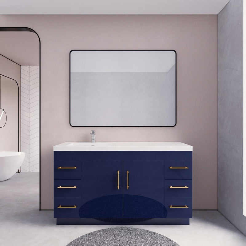 Moreno Bath ELSA60SLFS Elsa 60" Freestanding Vanity with Reinforced Acrylic Single Sink Top (Left Side)