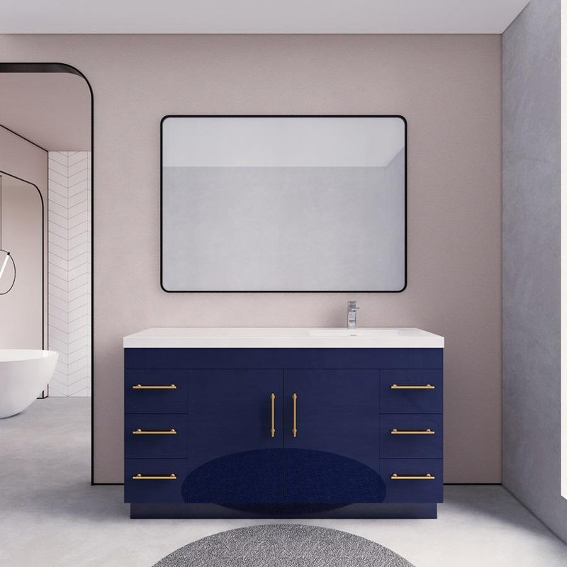 Moreno Bath ELSA60SRFS Elsa 60" Freestanding Vanity with Reinforced Acrylic Single Sink Top (Right Side)