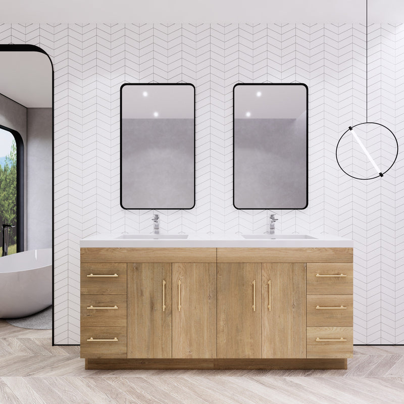 Moreno Bath ELSA72DFS Elsa 72" Freestanding Vanity With Reinforced Acrylic Double Sink Top