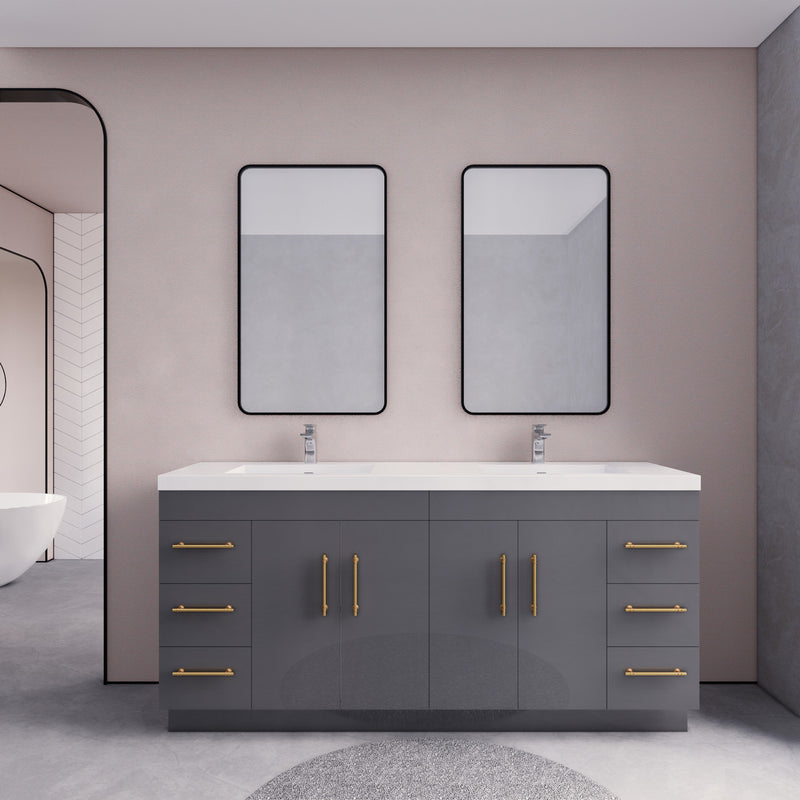 Moreno Bath ELSA72DFS Elsa 72" Freestanding Vanity With Reinforced Acrylic Double Sink Top