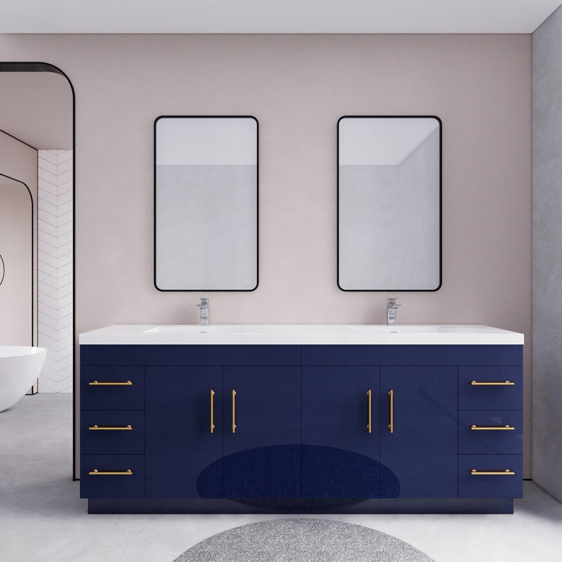 Moreno Bath ELSA84DFS Elsa 84" Freestanding Vanity With Reinforced Acrylic Double Sink Top