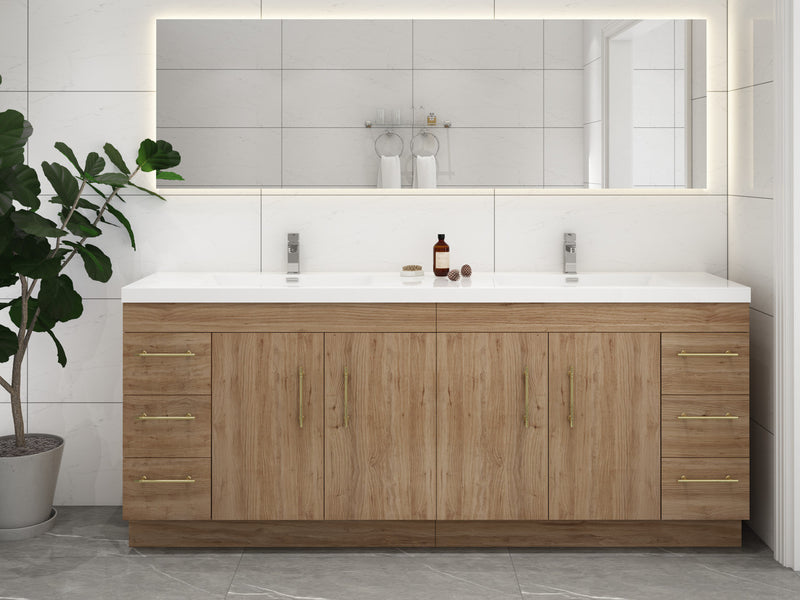 Moreno Bath ELSA84DFS Elsa 84" Freestanding Vanity With Reinforced Acrylic Double Sink Top