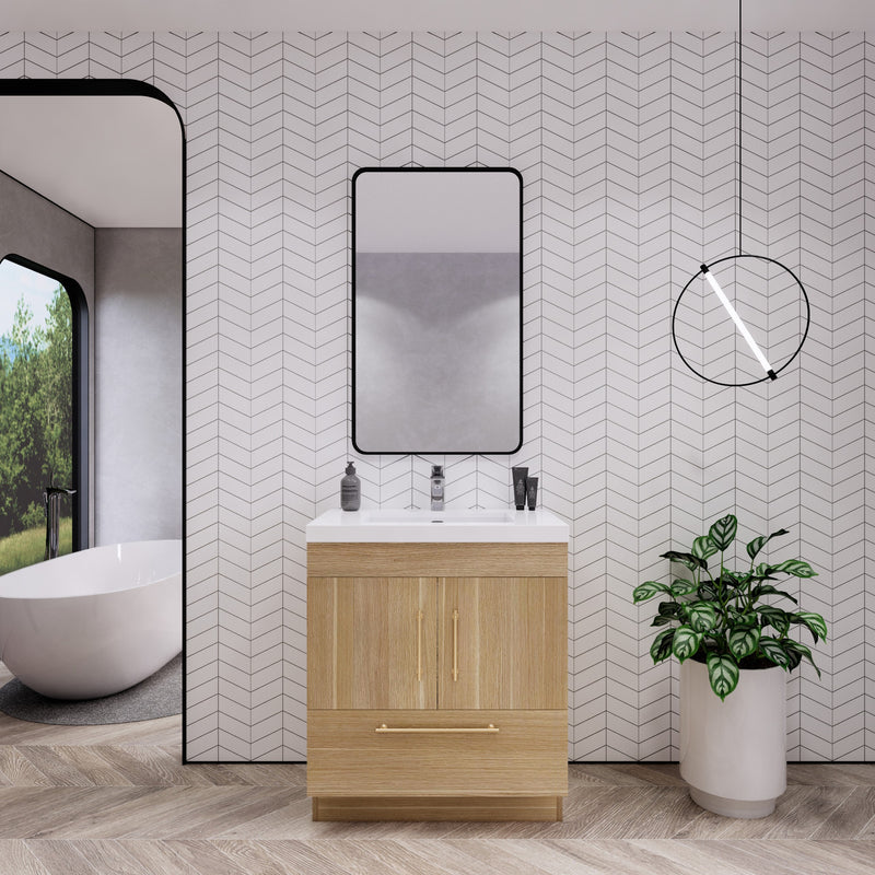 Moreno Bath ELSA30FS Elsa 30" Freestanding Vanity With Reinforced Acrylic Sink Top