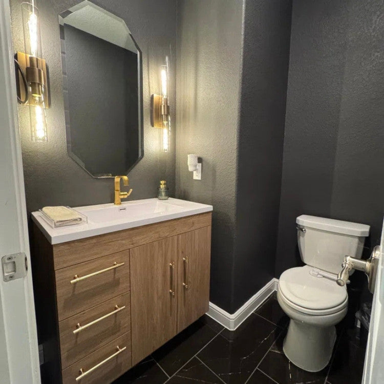 Moreno Bath ELSA36LFS Elsa 36" Freestanding Vanity With Reinforced Acrylic Sink Top (Left Side Drawers)