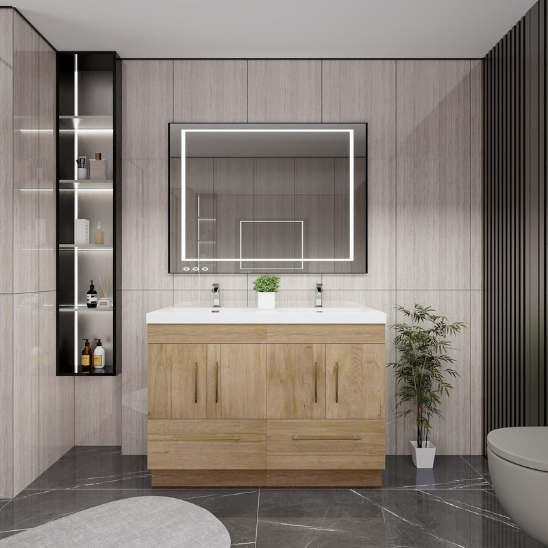 Moreno Bath ELSA48DDFS Elsa 48" Freestanding Double Vanity With Reinforced Acrylic Double Sink Top