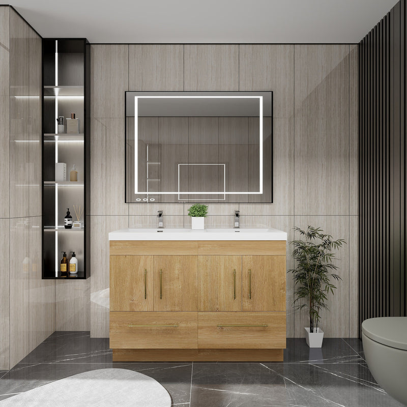 Moreno Bath ELSA48DDFS Elsa 48" Freestanding Double Vanity With Reinforced Acrylic Double Sink Top