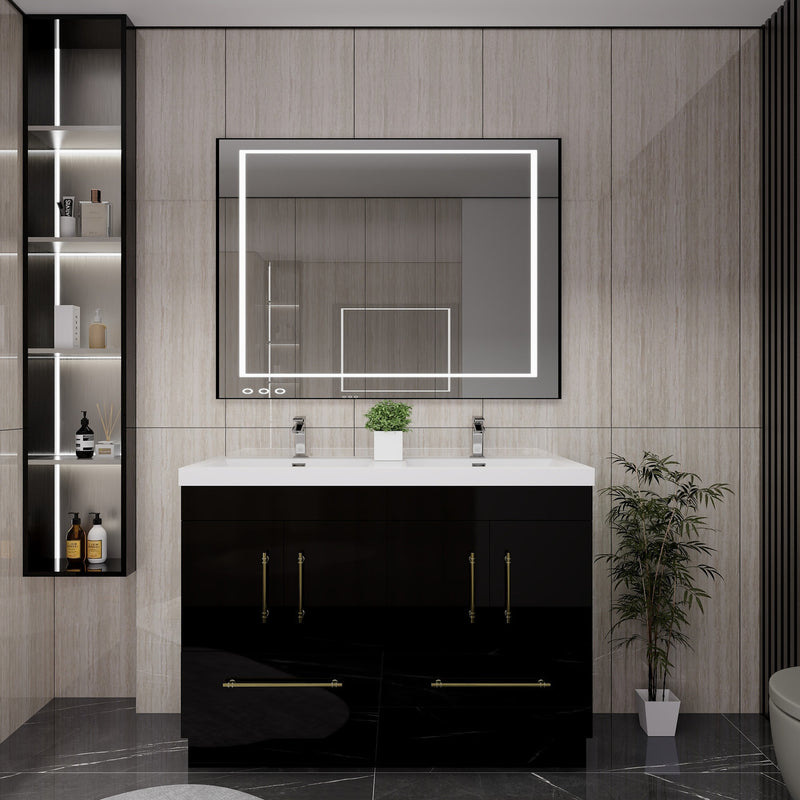 Moreno Bath ELSA48DDFS Elsa 48" Freestanding Double Vanity With Reinforced Acrylic Double Sink Top