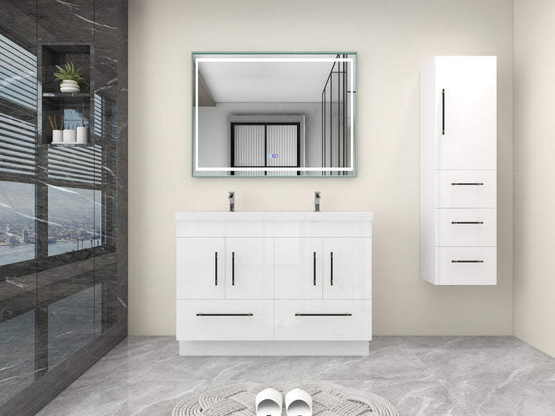 Moreno Bath ELSA48DDFS Elsa 48" Freestanding Double Vanity With Reinforced Acrylic Double Sink Top