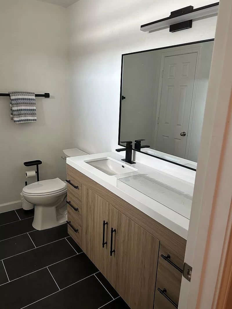 Moreno Bath ELSA60SLFS Elsa 60" Freestanding Vanity with Reinforced Acrylic Single Sink Top (Left Side)