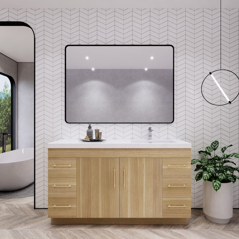 Moreno Bath ELSA60SRFS Elsa 60" Freestanding Vanity with Reinforced Acrylic Single Sink Top (Right Side)
