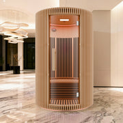 SaunaSpa SC-SS0025-0S 1-2 Person Round Infrared Sauna in Canadian Hemlock