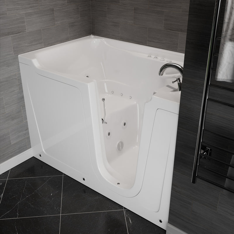 Meditub A3660RWD Collection 36 x 60 Right Drain Quick Fill Walk-In Whirlpool and Air Tub with Powered Fast Drain in White