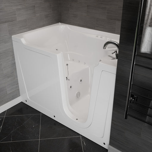 Meditub A3660RWD Collection 36 x 60 Right Drain Quick Fill Walk-In Whirlpool and Air Tub with Powered Fast Drain in White