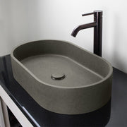 Enderby Oval Cast Concrete Vessel Sink - Dark Grey