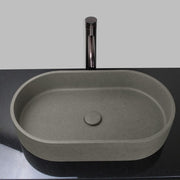 Enderby Oval Cast Concrete Vessel Sink - Dark Grey