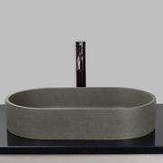 Enderby Oval Cast Concrete Vessel Sink - Dark Grey