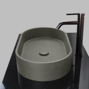 Enderby Oval Cast Concrete Vessel Sink - Dark Grey