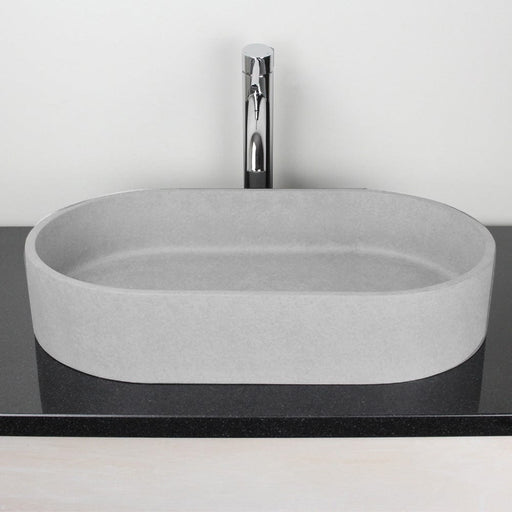 Enderby Oval Cast Concrete Vessel Sink - Light Grey