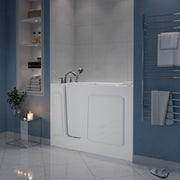 Meditub 2653LWA Collection 26 x 53 Left Side Drain Air Jetted Bathtub in White with Aroma and Chroma Therapy lifestyle