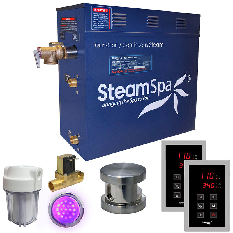 SteamSpa Royal Series Generator with Auto Drain - Brushed Nickel