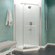 Anzzi Castle Series 49 in. Semi-Frameless Hinged Shower Door in Brushed Nickel