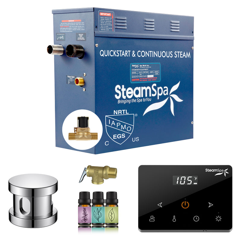 SteamSpa Oasis Series Generator Round Wireless Auto Drain - Chrome