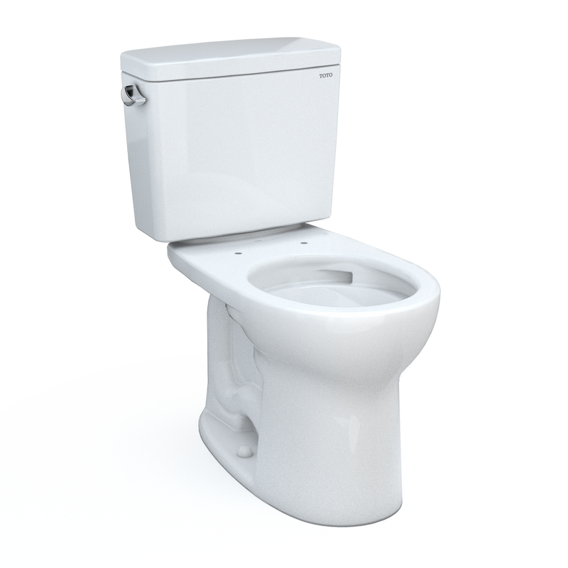 TOTO CST775CEFG#01 Drake Two-Piece Round 1.28 GPF Universal Height TORNADO FLUSH Toilet with CEFIONTECT, Cotton White