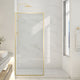 Anzzi Welle Series 34 in. x 74 in. Framed Shower Screen in Brushed Gold, Clear